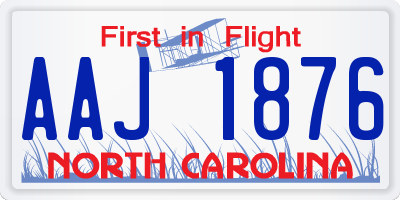 NC license plate AAJ1876