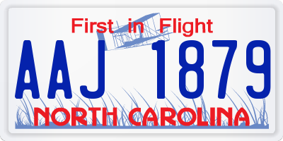 NC license plate AAJ1879