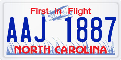 NC license plate AAJ1887