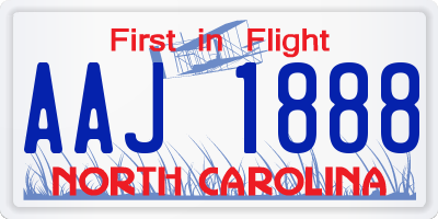 NC license plate AAJ1888