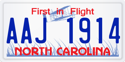 NC license plate AAJ1914