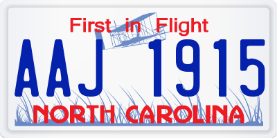 NC license plate AAJ1915