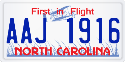 NC license plate AAJ1916