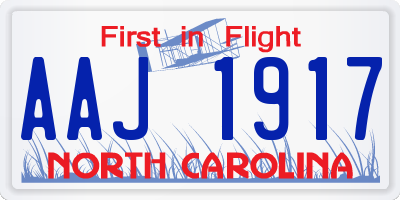 NC license plate AAJ1917