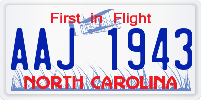 NC license plate AAJ1943