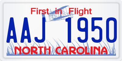 NC license plate AAJ1950