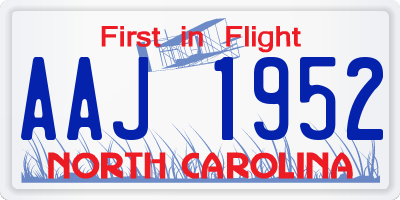 NC license plate AAJ1952