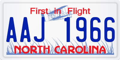 NC license plate AAJ1966