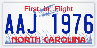 NC license plate AAJ1976