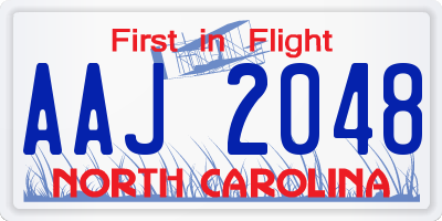 NC license plate AAJ2048