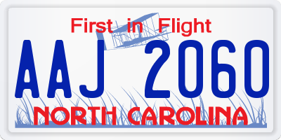 NC license plate AAJ2060