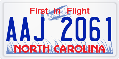 NC license plate AAJ2061