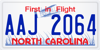 NC license plate AAJ2064