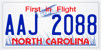 NC license plate AAJ2088