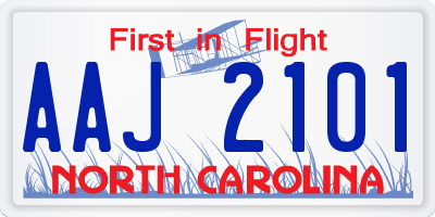 NC license plate AAJ2101