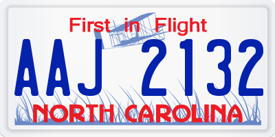 NC license plate AAJ2132