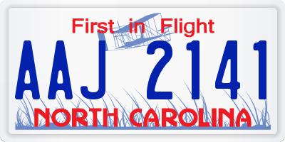 NC license plate AAJ2141