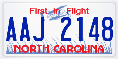 NC license plate AAJ2148