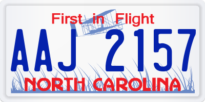 NC license plate AAJ2157