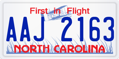 NC license plate AAJ2163