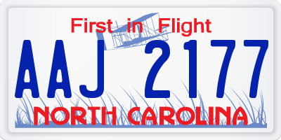 NC license plate AAJ2177