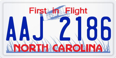 NC license plate AAJ2186