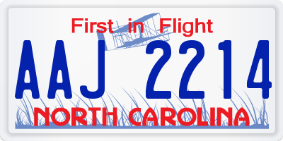 NC license plate AAJ2214