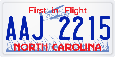 NC license plate AAJ2215