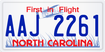 NC license plate AAJ2261