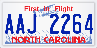 NC license plate AAJ2264
