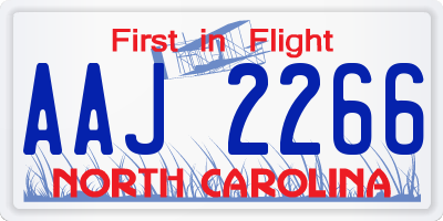 NC license plate AAJ2266