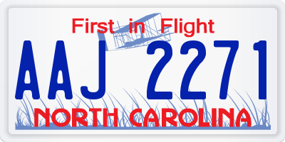 NC license plate AAJ2271