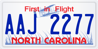 NC license plate AAJ2277
