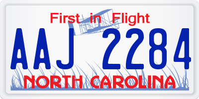 NC license plate AAJ2284
