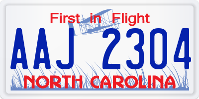 NC license plate AAJ2304