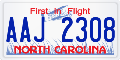 NC license plate AAJ2308