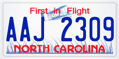 NC license plate AAJ2309