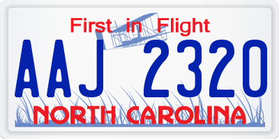 NC license plate AAJ2320