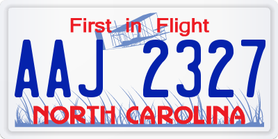 NC license plate AAJ2327