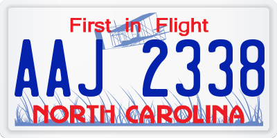 NC license plate AAJ2338