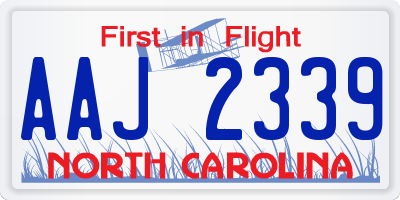 NC license plate AAJ2339