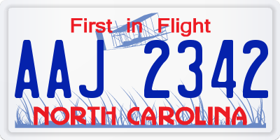 NC license plate AAJ2342