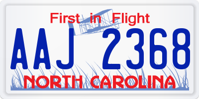 NC license plate AAJ2368