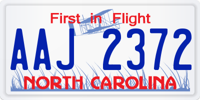 NC license plate AAJ2372