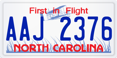 NC license plate AAJ2376