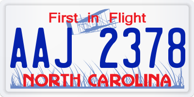 NC license plate AAJ2378