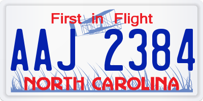 NC license plate AAJ2384
