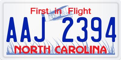 NC license plate AAJ2394