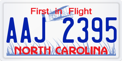 NC license plate AAJ2395