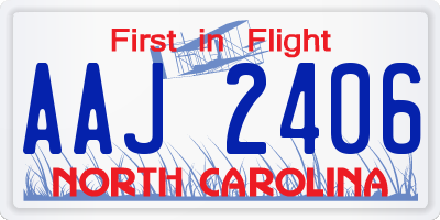 NC license plate AAJ2406